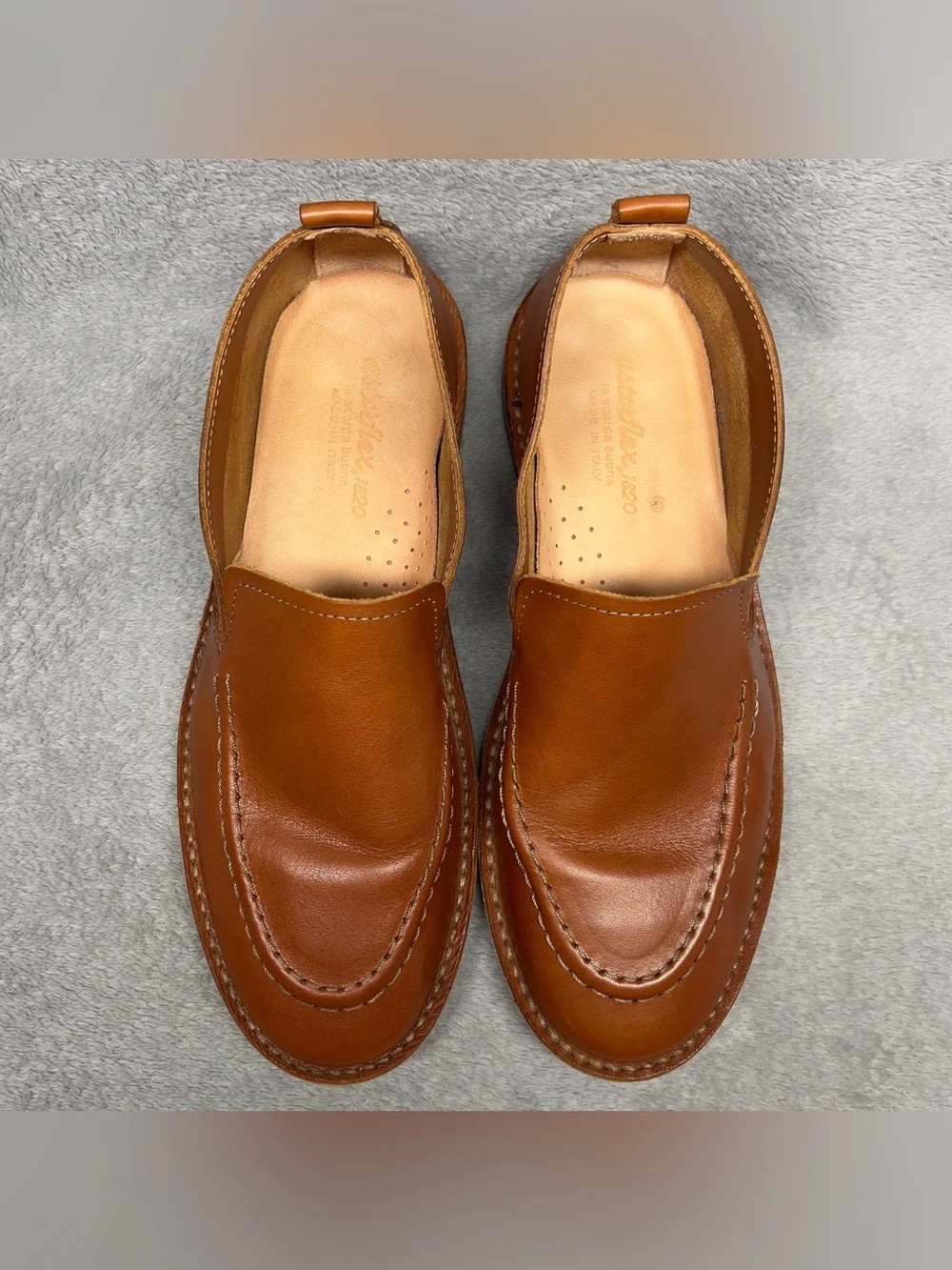 Astorflex Patnoflex Travel Stitch Loafer Men's Size 9 Tan Buffalo Leather Italy